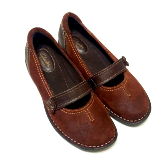 Clark Artisan Mary Jane Button Strap Flats 6.5M - Picture 1 of 11